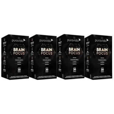 Imagem de 4x Brain Focus 30 Cápsulas Puravida