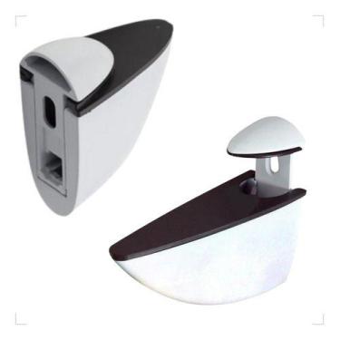 Imagem de Prateleira Bico Tucano Suportes Médio Kit 2 Vidro Madeira - Henrique F