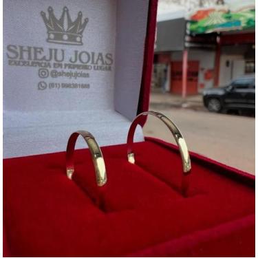 Imagem de Par de Alianças Tradicional Vold 2mm em Ouro Amarelo 18k Legítimo com 