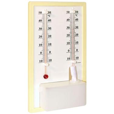 Imagem de Termo-Higrômetro Analógico Bulbo Seco e Úmido -10+50 x 1°C Líquido Incoterm 5195.03.0.00