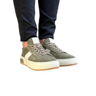 Imagem de Tênis Power Sneaker Camurça OOIZI Verde Oliva-Masculino