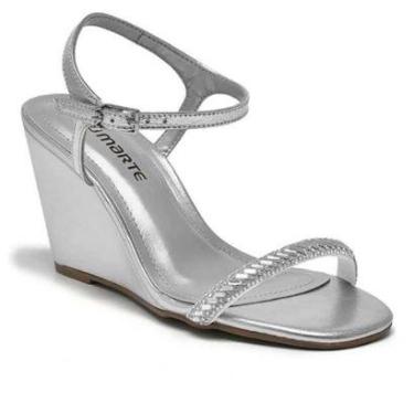 Imagem de Sandália Feminina Via Marte Anabela Tiras Finas Com Brilho-Feminino