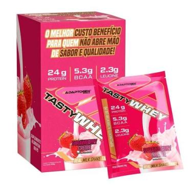 Imagem de Tasty Whey Display Sachê - Sabor: Morango (12 unid. 34g) - Adaptogen
