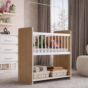 Imagem de Mini Berço Fixo Moisés Toy Para Bebê com Colchão 89cm Savana Branco - Desk Design