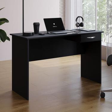 Imagem de Mesa de Escritório Home Office Kick 120cm Com 01 Gaveta Preto - Desk Design