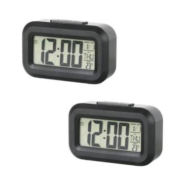 Imagem de Relógio Despertador Digital LED Com Luz De Fundo, Função Soneca, Data,