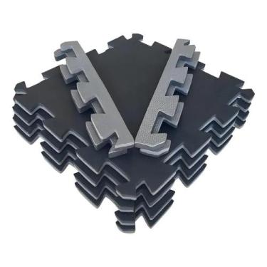 Imagem de Tatame 1,00 X 1,00 X 30mm Dupla Face Preto/cinza Textura - Congratulat