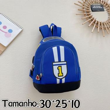 Imagem de Mochila Escolar Infantil OEM Race Car 037 Azul com Estampa de Carro e Alças Ajustáveis para Menino