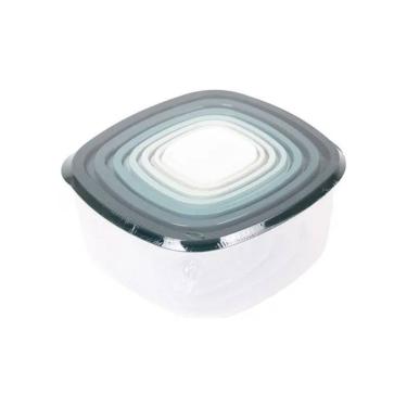 Imagem de Conjunto de Potes Conjunto 7 Potes Quadrado com Tampa 100ML Até 04 Litros para Armazena...