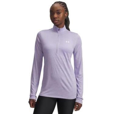 Imagem de Moletom de Treino Under Armour Tech 1/2 Zip Twist Feminino, Branco, G
