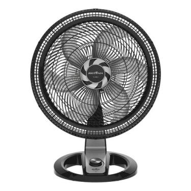 Imagem de Ventilador de mesa britania turbo bvt510p 127v preto com pás cinza - B