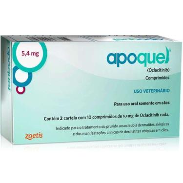 Imagem de Apoquel Dermatológico Zoetis para Cães - 5,4mg com 20 comprimidos