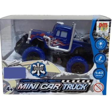 Imagem de Carro de Controle Remoto Mini Car Truck Azul c/ Luz DmToys - DM TOYS