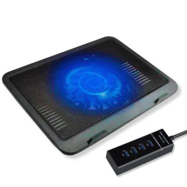 Imagem de Suporte Base para notebook Cooler Ajustável inclinável Com HUB USB 3.0