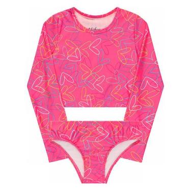 Imagem de Biquini Infantil + Blusa Cropped Proteção Solar Uv50 Sereia - anjo da 