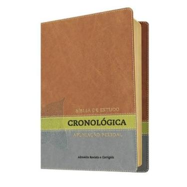 Imagem de Bíblia de estudo cronológica aplicação pessoal tarja verde
