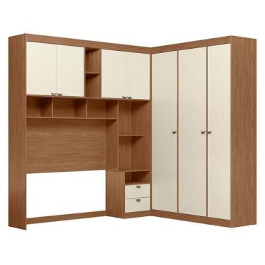 Imagem de Quarto casal Lugano Jatobá Areia Acetinado - Santos Andirá - Santos An