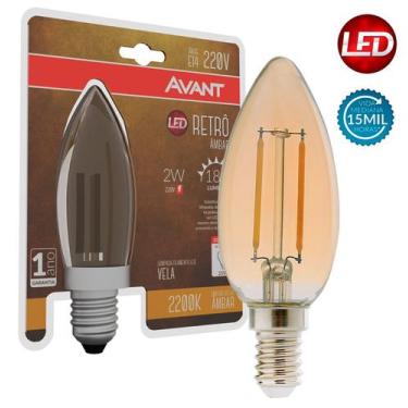 Imagem de Lâmpada Retrô Filamento Led Vela E14 2w 220v Avant, Retrô