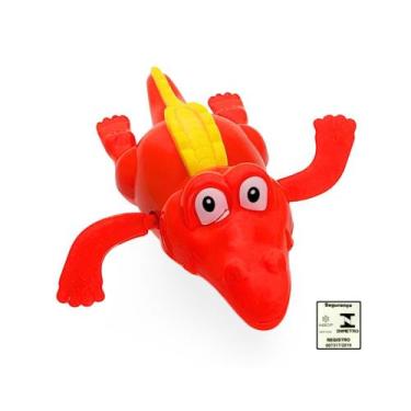 Imagem de Animais Nadadores a Corda Jacare Vermelho Art Brink Brinquedo Infantil