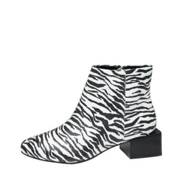 Imagem de Bota Couro Zebra Cano Curto Tabita 11413362, Feminino, Multicolorido, 