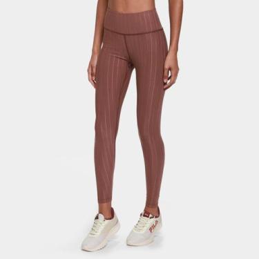 Imagem de Calça Legging Fila Pinstripes Flow II Feminina, Marrom claro, M