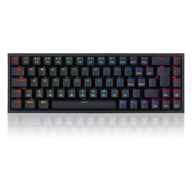 Imagem de Teclado Mecanico Gamer Redragon Castor, RGB, Switch Blue, ABNT2, Preto