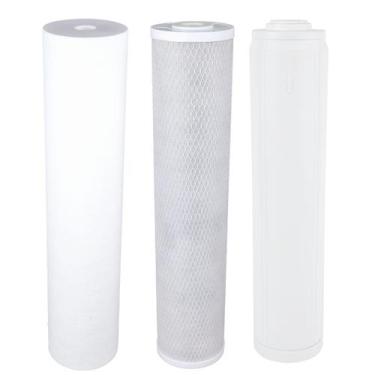 Imagem de Kit Refil Filtro Água Big Blue Carvão Polipropileno Zeólita Branco - R