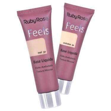 Imagem de Base Líquida Feels Mousse Efeito Aveludado Ruby Rose Hb 8053
