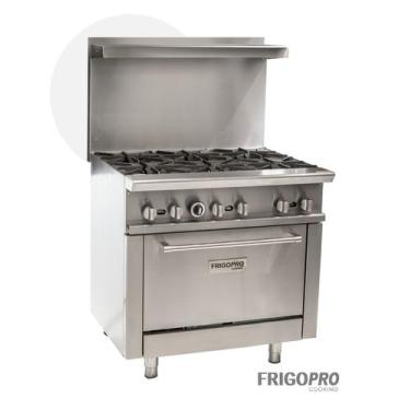 Imagem de Fogão 6 Bocas forno e prateleira em inox Cooking CPR36 Frigopro, Inox,