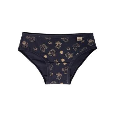 Imagem de Kit Com 3 Calcinhas Infantil De Algodão Miss DelRio, PP, Marinho