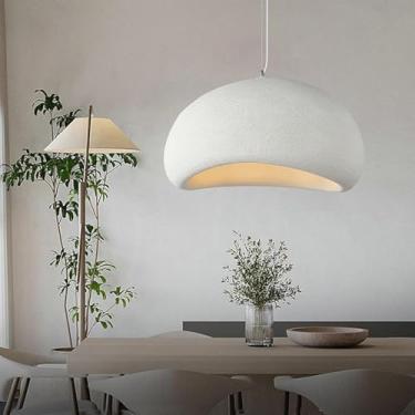 Imagem de Lustre Japonês Estilo Retrô Wabi-sabi, Luminária Pendente Moderna E Simples, Luminária Pendente Moderna Para Quarto, Sala De Estar, Sala De Jantar, Acessórios Para Decoração D, White, 50cm
