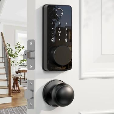 Imagem de Fechadura Inteligente biquole para Porta de Entrada, Sem Chave, com Impressão Digital, Código Digital e Aplicativo, Preta