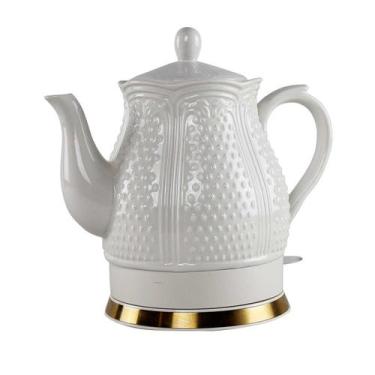 Imagem de Chaleira Elétrica em Porcelana Elegance Branco Decorada 127V 1,5 Litro
