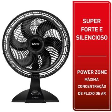 Imagem de Ventilador Arno Turbo Force 2 em 1 Preto 6 Pás 3 Velocidades Uso Doméstico de Mesa e Parede 110V