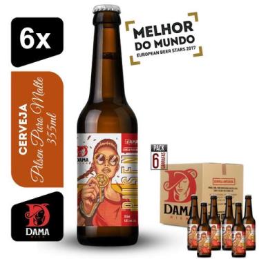 Imagem de Cerveja Pilsen Puro Malte Dama Bier 355ml Kit 6 unidades