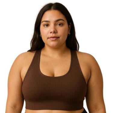Imagem de Top Plus Size Modelo Nadador Fitness Feminino Selene, X3, Café