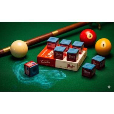 Imagem de Giz Master Azul Bilhar Sinuca Premium 6 pedras