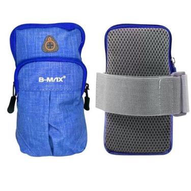 Imagem de Braçadeira Bolsa Braço celular Resistente à água B-max tecido, Azul