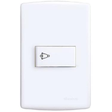 Imagem de Conjunto Pulsador Campainha com Placa 4X2, Alumbra, Siena 6501, Branco