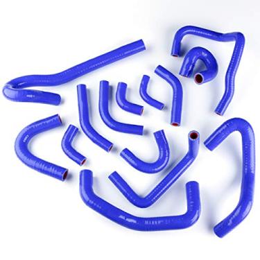 Imagem de LUXERAD Mangueira de arrefecimento de silicone de desempenho de 3 camadas 4,5 mm para Ni ssan Skyline R32 R33 R34 GTR RB RB26DETT (azul)