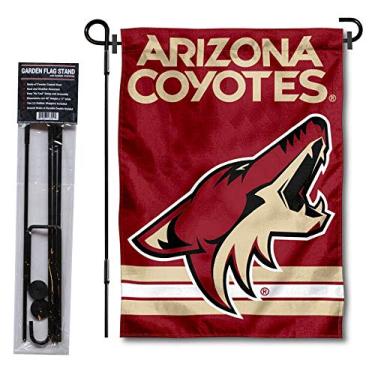 Imagem de Bandeira de jardim WinCraft Phoenix Coyotes com suporte de mastro