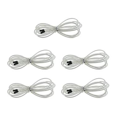 Imagem de 5 peças de cabo de substituição durável com tampas de extremidade para corda de pular velocidade - branco