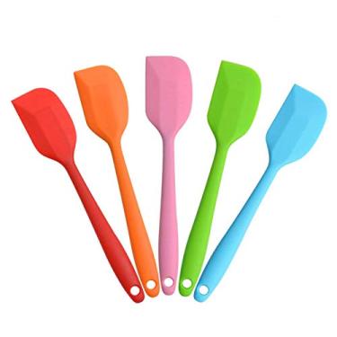 Imagem de Conjunto de espátulas de silicone HLMY para cozinhar utensílios - Espátulas de cozinha resistentes ao calor para bolos e pastelaria, massa, massa, misturar, cozinhar, utensílio de cozinha essencial, Multicor, 21CM/8.3inch, 1