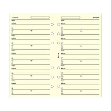 Imagem de FILOFAX Refil de nome/endereço/telefone para tamanho compacto pessoal e pessoal, 24 folhas, creme (B130253)