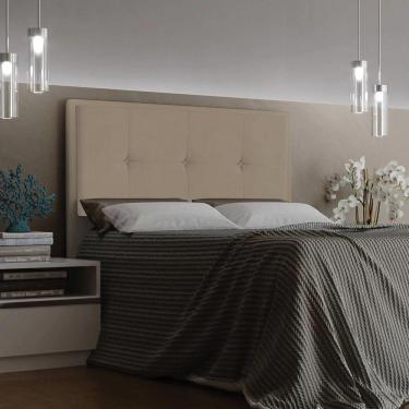 Imagem de Cabeceira Ametista Cama Box Casal 140cm Suede Bege