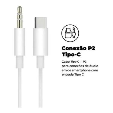 Imagem de  Cabo Auxiliar Tipo C P2 Áudio Usb-c 3.5mm H`maston Para Celulares Com Entrada Tipo C 