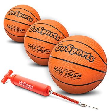 Imagem de GoSports Pacote com 3 mini basquete de 12,7 cm com bomba premium – perfeito para mini aros (BALLS-BB-RUBBER-1-3)