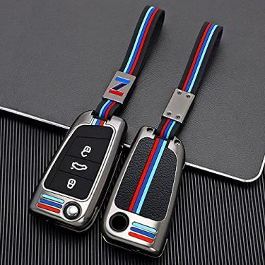 Imagem de Chaveiro protetor de chave de liga de zinco para porta-chaves P-assat 2017 2018 capa de carro capa de proteção (cor da arma)