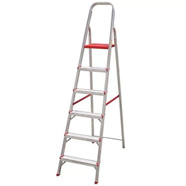 Imagem de Escada Alumínio 06 Degraus Suprema Worker Vermelho