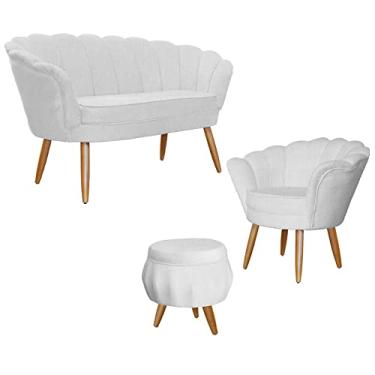 Imagem de Kit Pétala - Namoradeira, Poltrona e Puff Pétala Suede - Ds Estofados